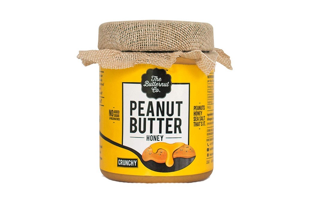 The Butternut Co. Peanut Butter - Honey, Crunchy   Glass Jar  200 grams